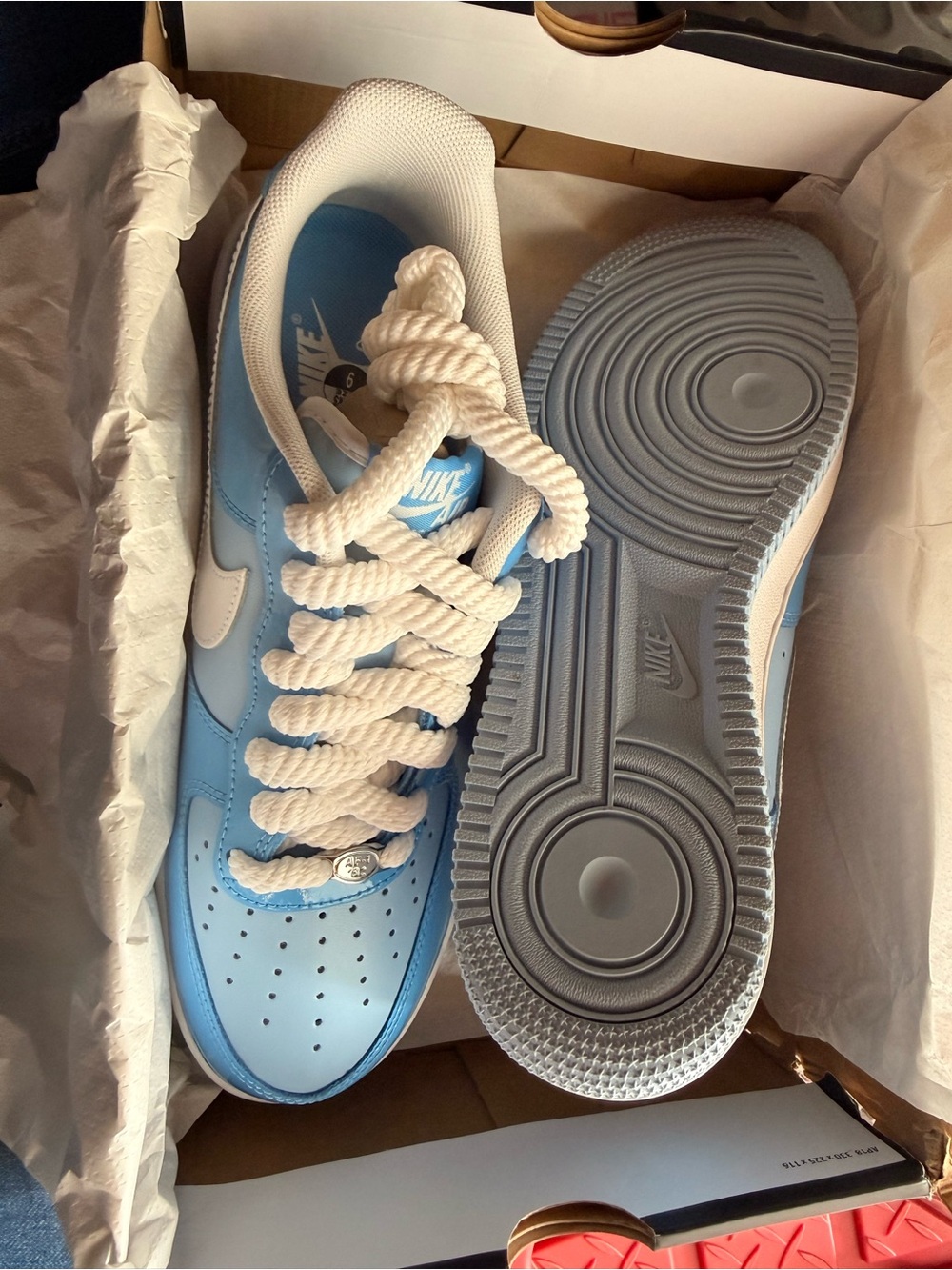Nike Light Blue and White Low-Top Sneakers